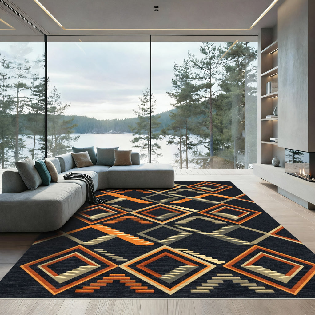 Optical Illusion Stairway Diamond Rug