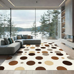 Warm Earth Tone Polka Dot Rug