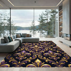 Royal Purple And Gold Fleur-de-lis Rug