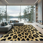 Golden Leopard Spot Animal Skin Rug