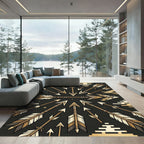 Sepia Tribal Arrows Radiating Rug