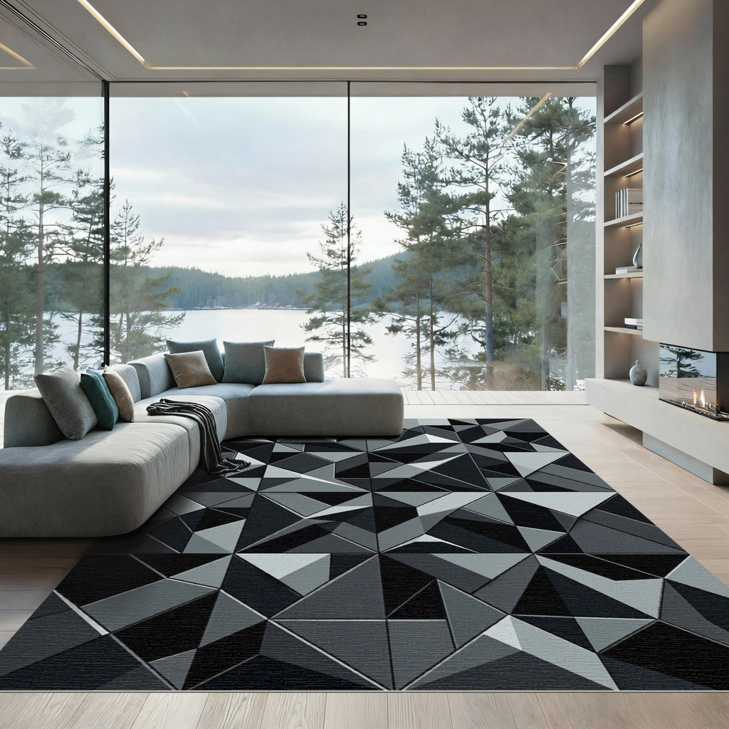 Monochromatic Geometric Faceted Composition Rug
