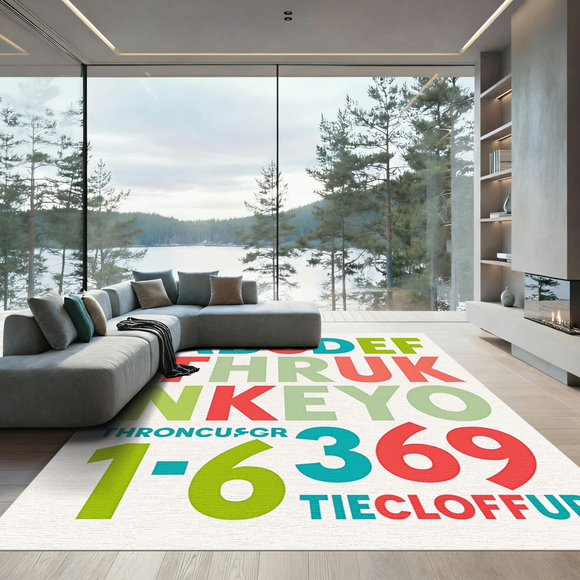Colorful Alphabet And Number Blocks Rug