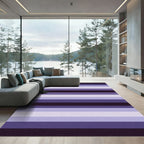 Minimalist Horizontal Lavender Purple Striped Rug