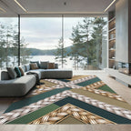 Braided Gold Cream Geometric Interlocking Ribbons Rug