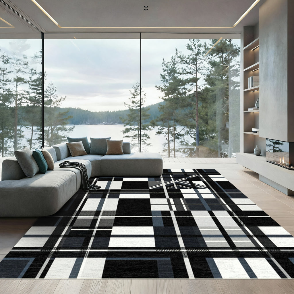 Monochromatic Geometric Lattice Plaid Rug