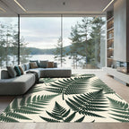 Deep Green Fern Forest Foliage Rug