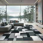 Monochromatic Geometric Stacked Squares Rug
