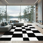 Monochromatic Geometric Checkered Abstract Rug