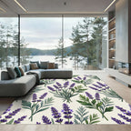 Lavender Botanical Floral Sprig Rug