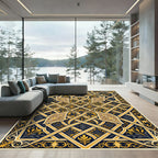 Intricate Gold Foliate Interlace Rug