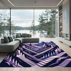 Purple Geometric Mountain Staircase Rug