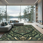 Dark Sage Ethereal Acanthus Foliage Flourish Rug