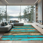 Coastal Wood Plank Stripe Rug