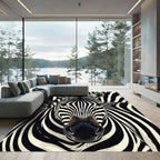 Striking Zebra Lines Abstraction Rug
