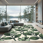 Mint Green Floral Vine Repeat Rug