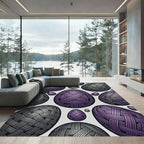 Woven Purple and Silver Spherical Geometric Rug