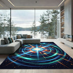 Radiant Cosmic Energy Celestial Swirl Rug