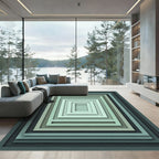 Cool Tones Layered Square Gradient Rug