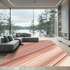Earthy Terracotta Diagonal Linear Stripe Rug