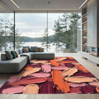 Abstract Pastel Swirl Paint Strokes Rug