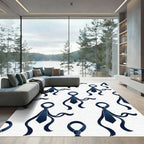 Minimalist Navy Tie Silhouette Rug