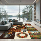Rustic Autumn Harvest Garden Patchwork Rug