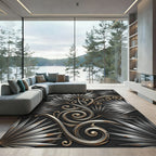 Art Deco Sterling Palm Swirls Rug