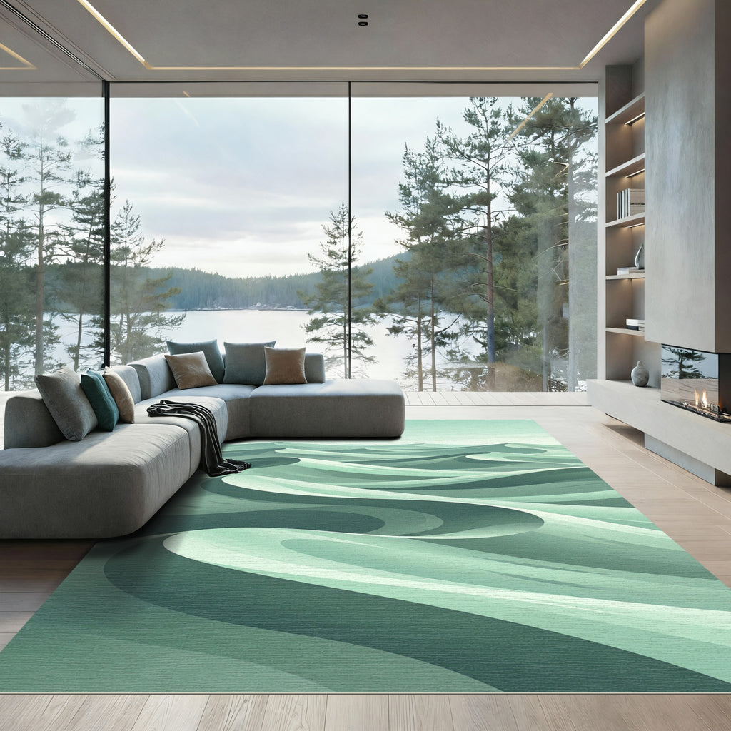 Cool Tones Flowing Dune Landscape Rug