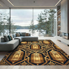 Golden Lantern Ornate Floral Lattice Rug