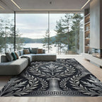 Greco Roman Leaf Column Detail Rug
