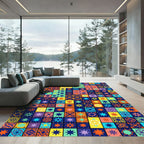 Vibrant Mediterranean Mosaic Citrus Star Tile Rug