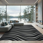 Monochromatic Rippling Stripe Abstract Rug