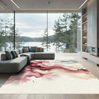 Crimson Wash Landscape Abstract Rug