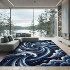 Celestial Swirling Galaxy Waves Rug