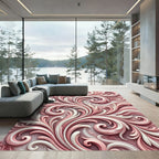 Soft Pink Swirling Floral Detail Rug