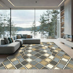 Earthy Diamond Weave Op Art Rug