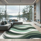Sage Green Brushstroke Swirl Rug