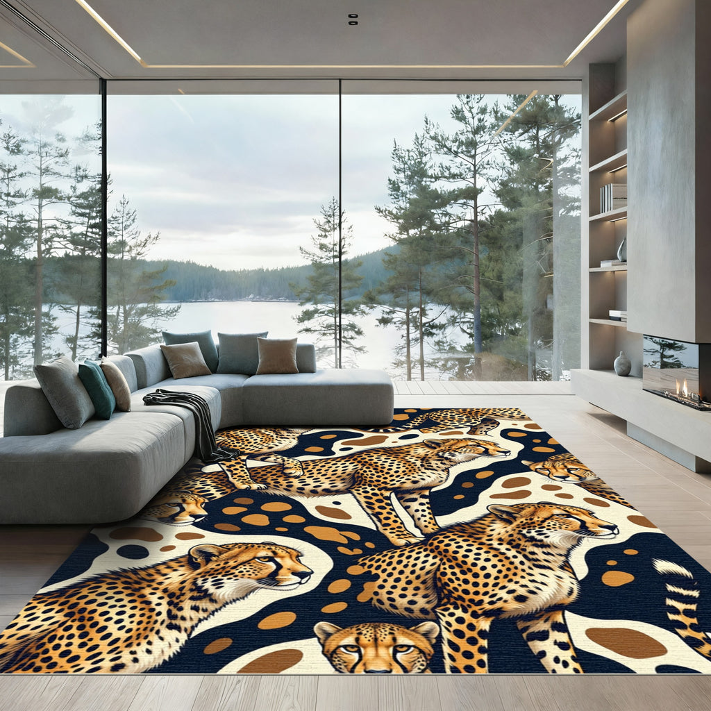 Wild African Cheetah Spotted Animal Skin Rug