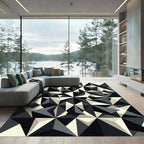 Modern Monochromatic Geometric Triangles Rug
