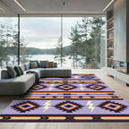 Purple Southwestern Diamond Lightning Strike Rug