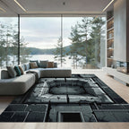 Stone Well Dark Concrete Stairwell Rug