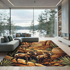Canyon Bighorn Sheep Desert Terracotta Art Rug