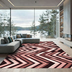 Blush Pink Chevron Geometric Minimalist Rug