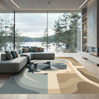 Neutral Earth Tones Aerial View Rug