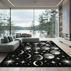 Celestial Moon Phase Starry Night Rug