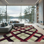 Intersecting Crimson Geometric Lattice Rug