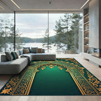 Emerald Gold Ornate Arch Foliage Rug