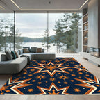 Midnight Celestial Gold Starry Night Rug