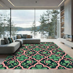 Sage Clover Trefoil Art Nouveau Lattice Rug